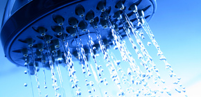 Showering water